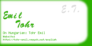 emil tohr business card